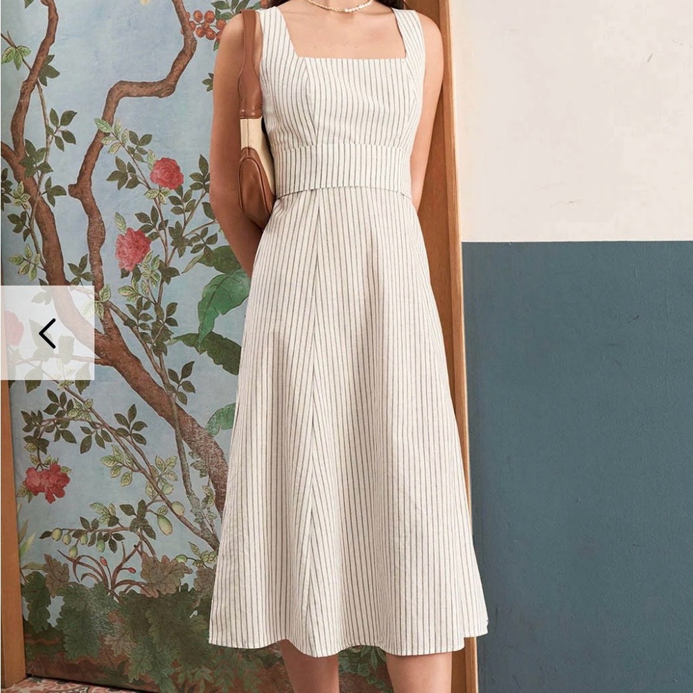 Striped White Dress